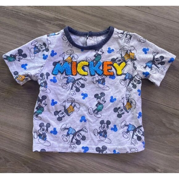 Disney Baby Boys T Shirt Multicolor Mickey Mouse Shirt Size 0/3 Months - Picture 1 of 8